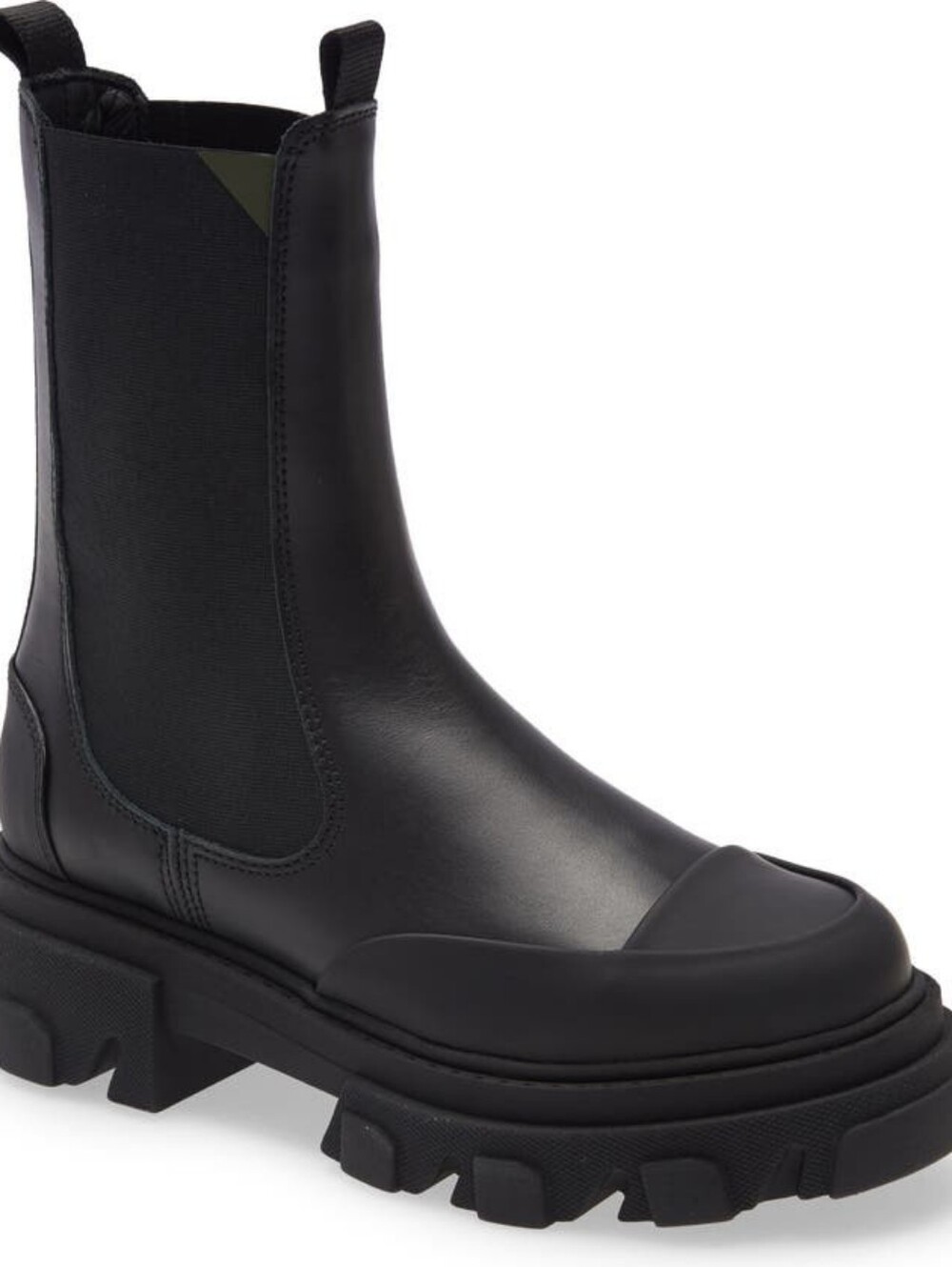 Ganni Black Mid Chelsea Boot Size 41